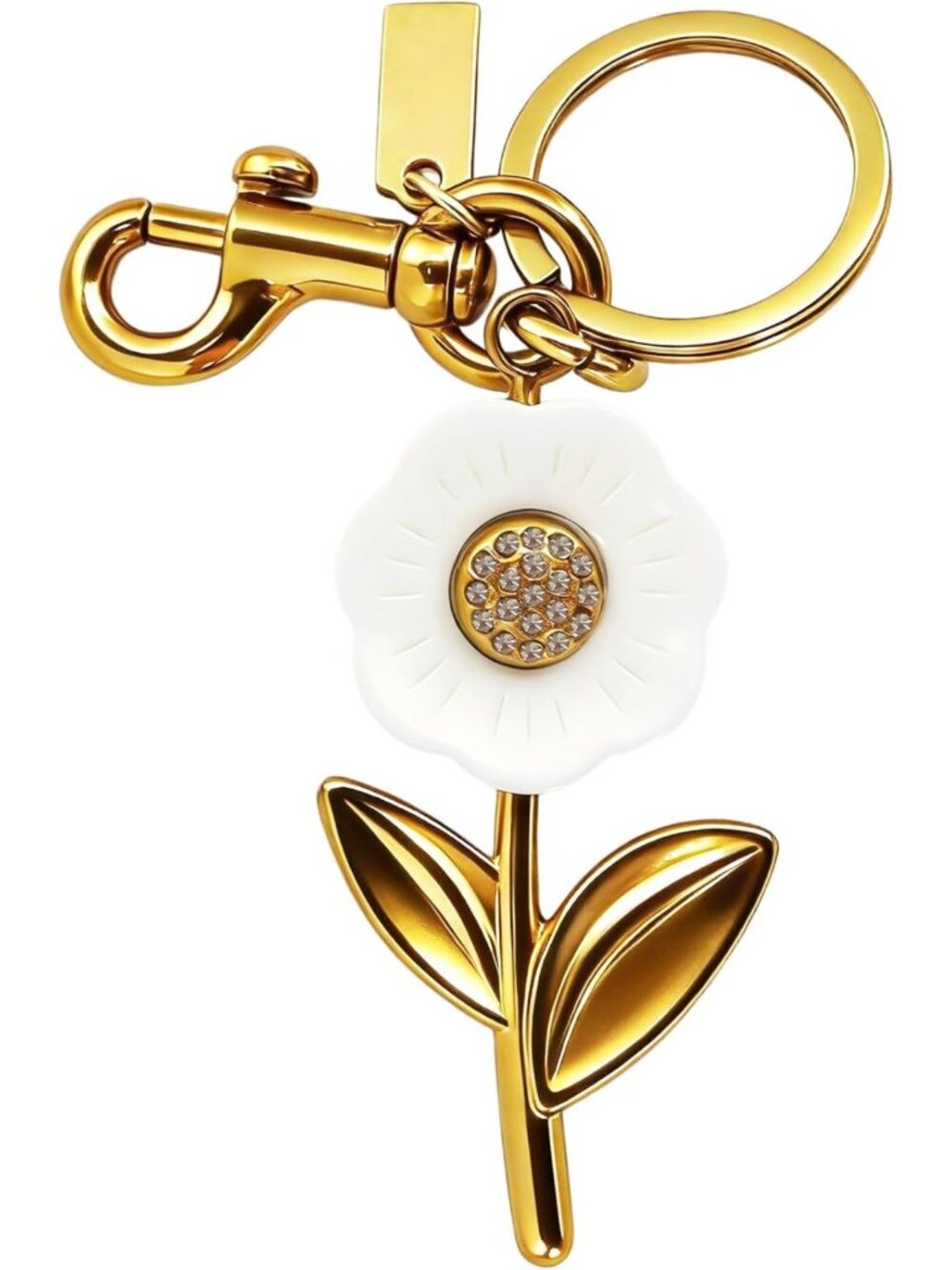 Chic C Initial Handbag Charm Keychain - Stylish Golden Purse & Wallet Accessory